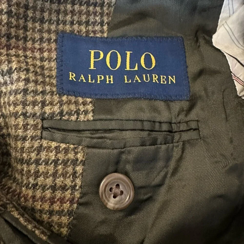 Polo Ralph Lauren plaid wool boys three button tweed blazer sports coat 5
